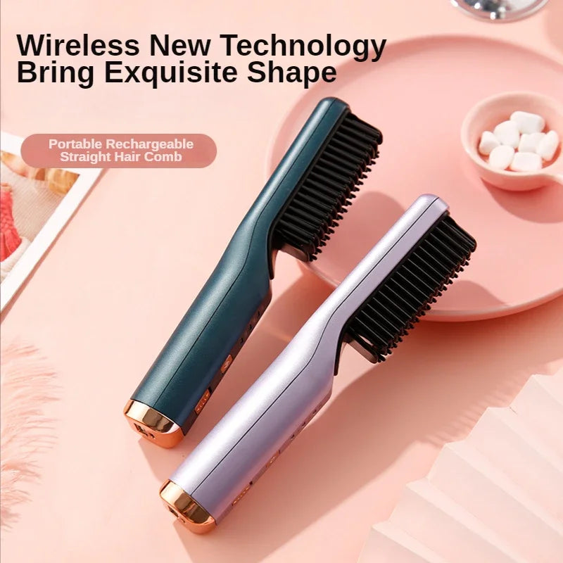 Wireless straightener brush
