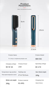 Wireless straightener brush